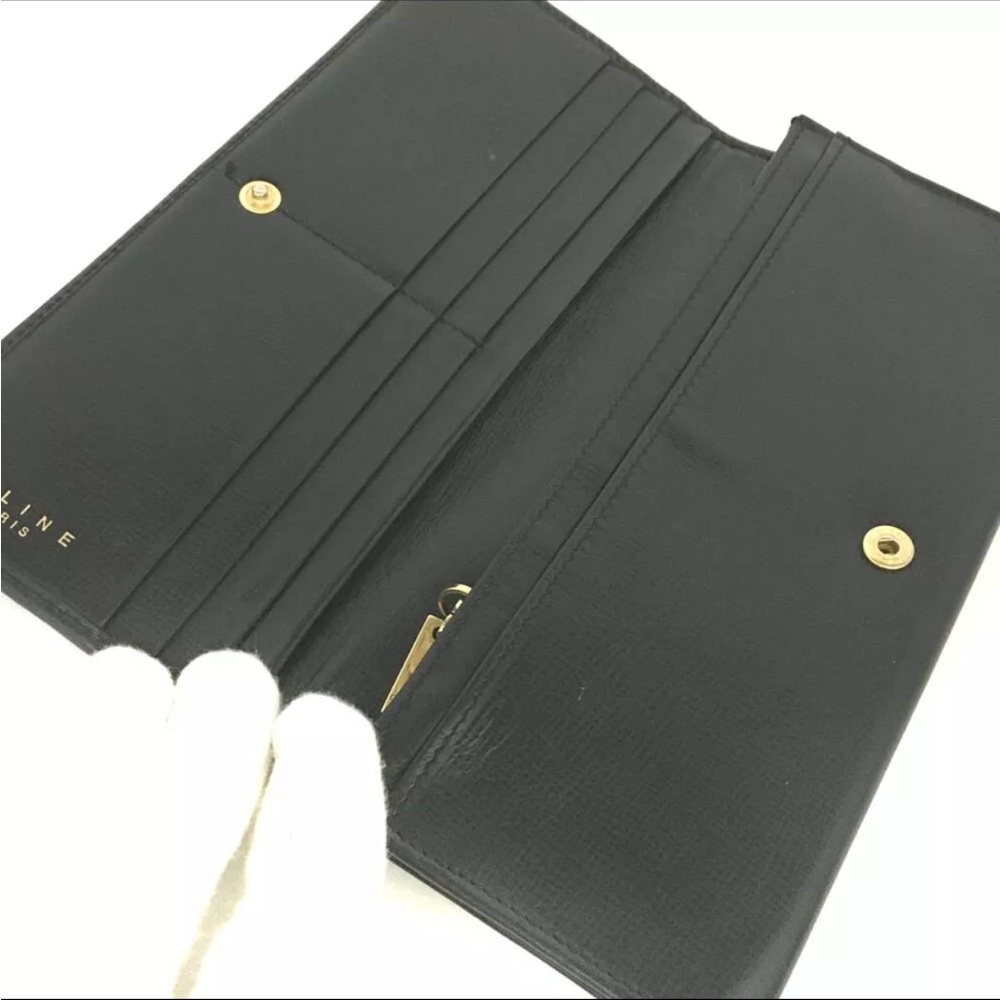 CELINE Horse carriage Long Wallet Black Accessory Vintage - Picture 5 of 8